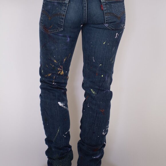 Women's Upcycled Levi's 511 Jeans - Size 28x32 - One of a Kind - Picture 3 of 5